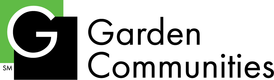 A logo with a letter G and the words Garden Communities.